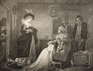 Menneskets sju aldre, første alder, akt II, scene VII, fra «Som dere vil ha det», fra Boydell Shakespeare Gallery, utgitt sent på 1800-tallet